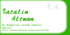 katalin altman business card